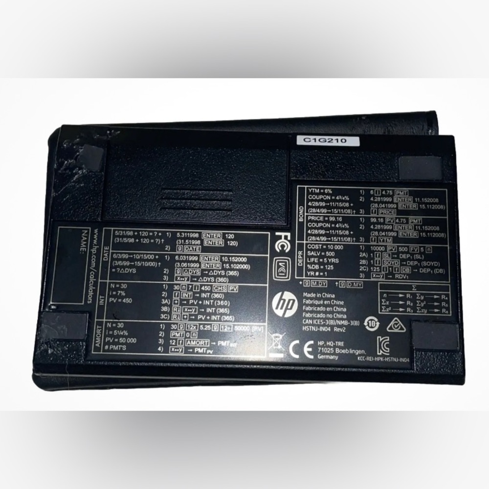 VintageHP 12C Financial Calculator HP Hewlett Packard No Case Dual Style Battery - Picture 3 of 6